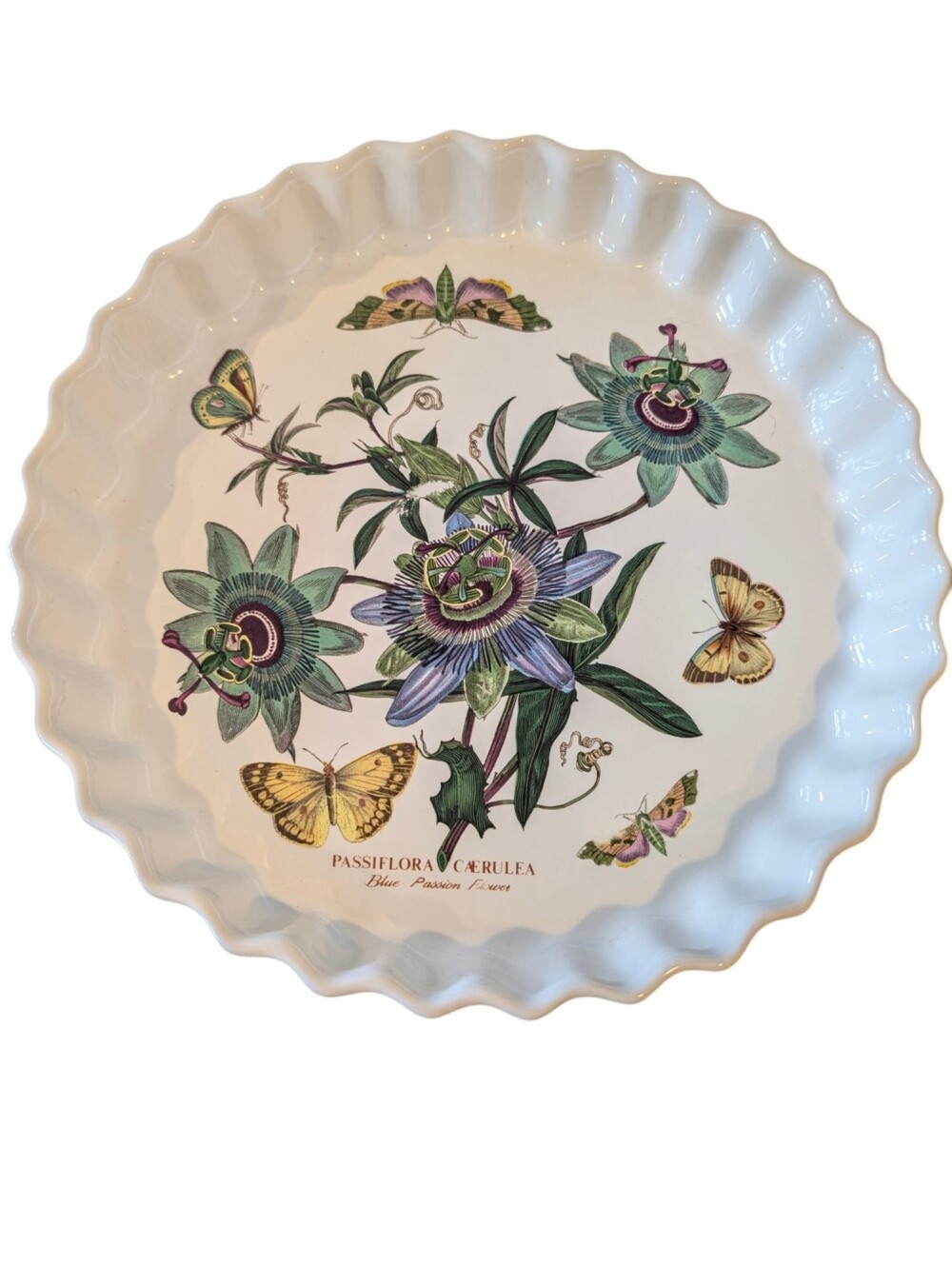 Vintage Portmeirion Fully Vitrified Botanic Garden Blue Passion Flower Oven Dish